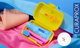 Travel SET CURAPROX : Pasta 10 ml + Cepillo + CPS Travel Amarillo