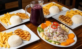 Combo 4 Platos de Pollo a la Plancha con Ceviche Mixto familiar y Refresco